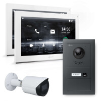 GOLIATH Hybrid IP Videotürsprechanlage | Anthrazit | 1-Fam | 2x 10" HD | Unterputz | 180° Winkel