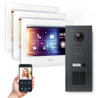GOLIATH PRO 2-Draht BUS Videotürsprechanlage | Anthrazit | 1 Fam. | 3x7 Zoll Weiß | Keypad | 180°