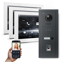 GOLIATH PRO IP Video Türsprechanlage | Anthrazit | 1-Fam | 3x 10" HD | Fingerprint | 180°